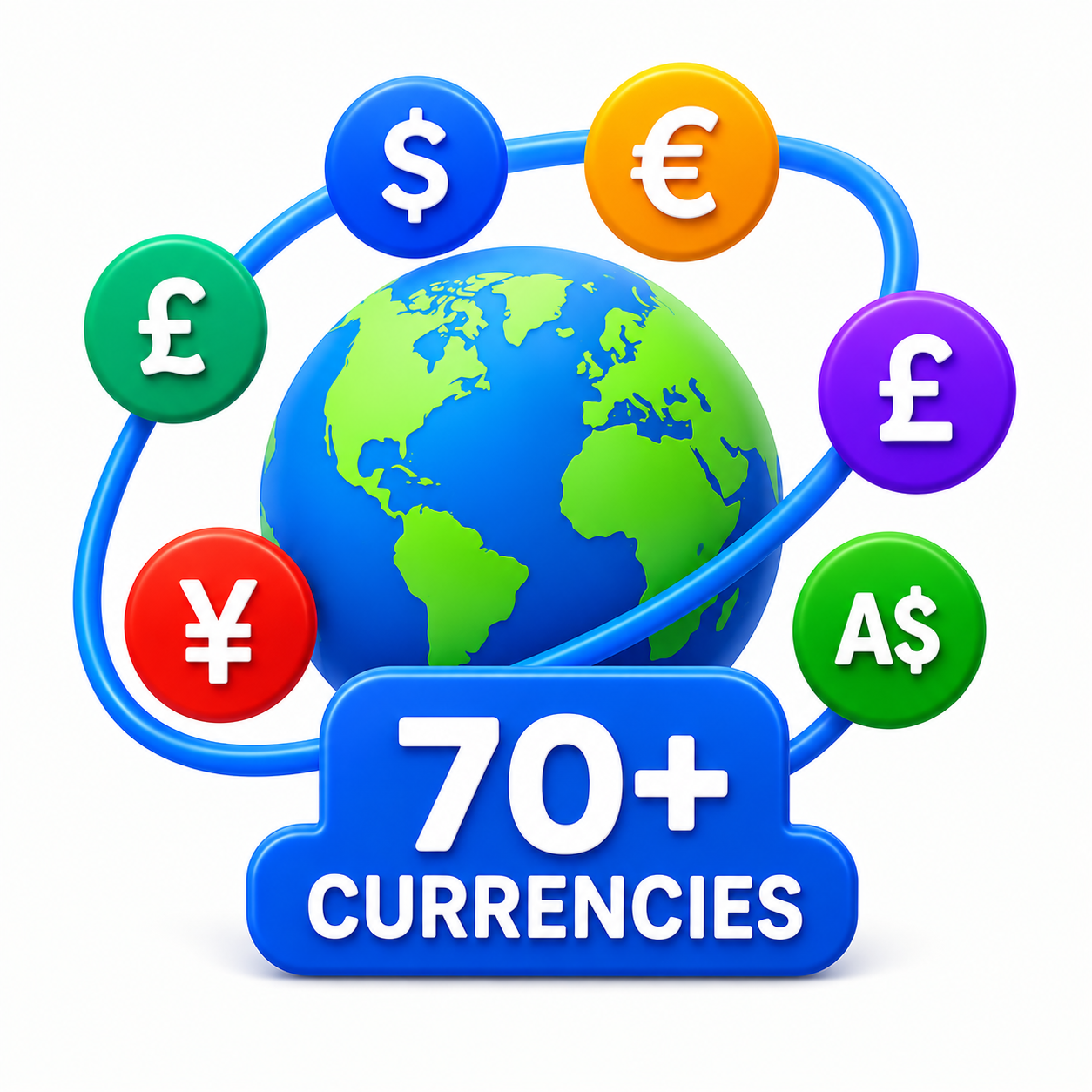 70+ Foreign Currencies